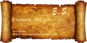 Eschwig Sára névjegykártya